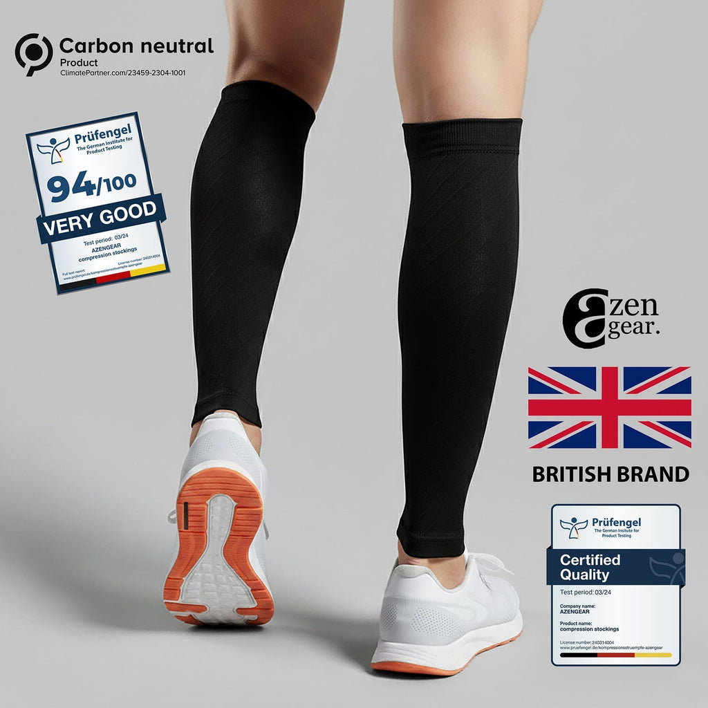 Calf Support Compression Sleeves (Pair) for Women, Men, Running | 20-30mmHg